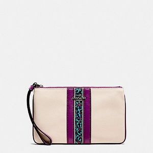 LARGE WRISTLET IN NATURAL REFINED LEATHER WITH FLORAL PRINT (COACH F59845)